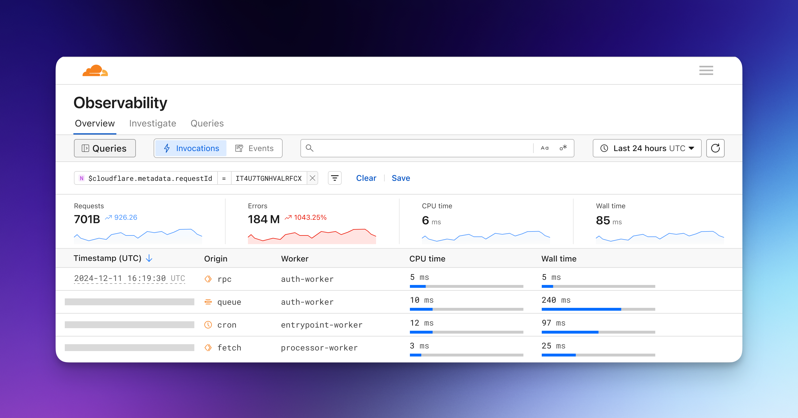 Observability 대시보드 스크린샷